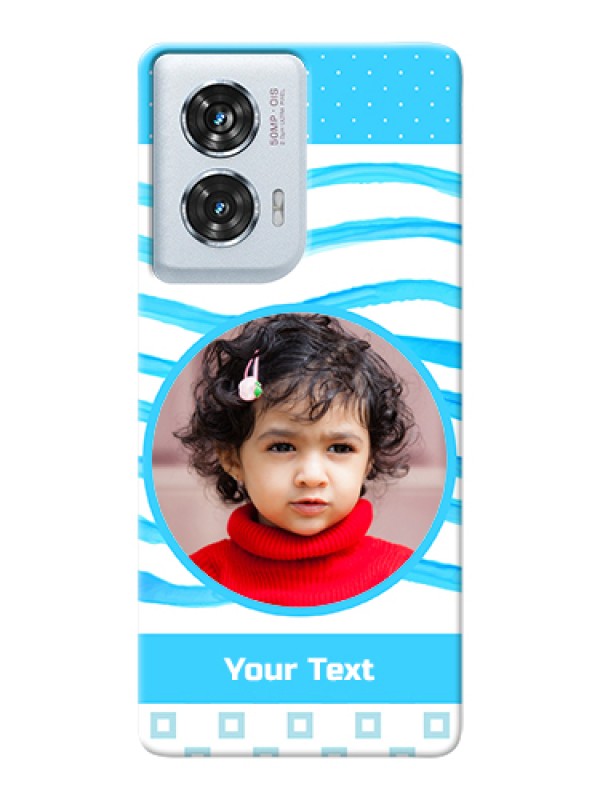 Custom Motorola Edge 50 Fusion Custom Hard Phone Case - Simple Blue Case Design