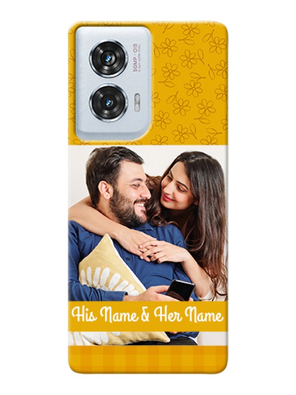 Custom Motorola Edge 50 Fusion Custom Hard Phone Case - Yellow Floral Design