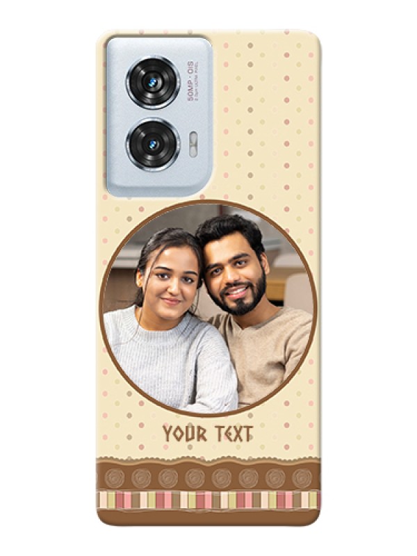 Custom Motorola Edge 50 Fusion Custom Hard Phone Case - Brown Dotted Mobile Case Design