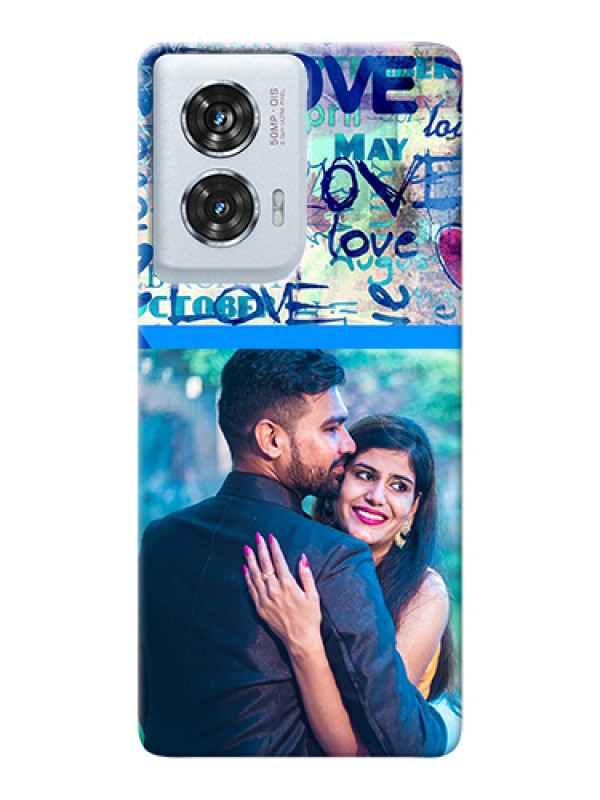 Custom Motorola Edge 50 Fusion Custom Hard Phone Case - Colorful Love Design