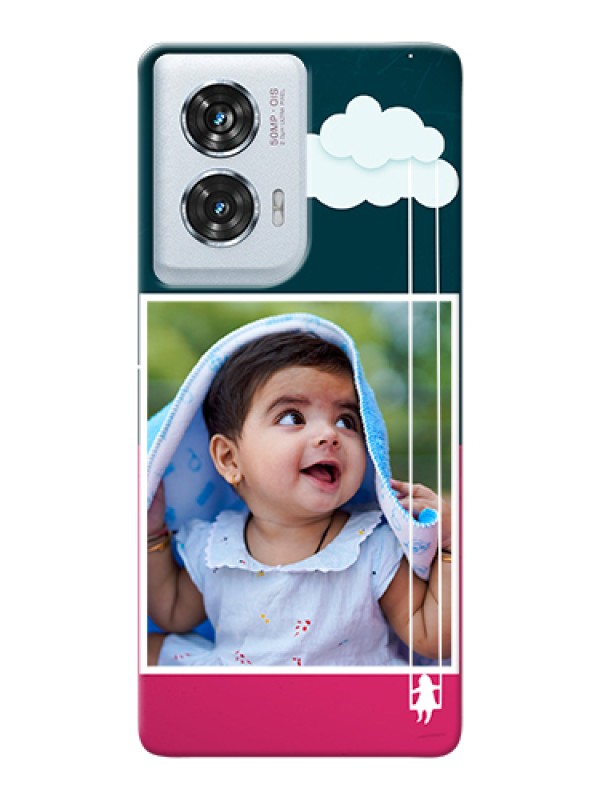 Custom Motorola Edge 50 Fusion Custom Hard Phone Case - Cute Girl With Cloud Design