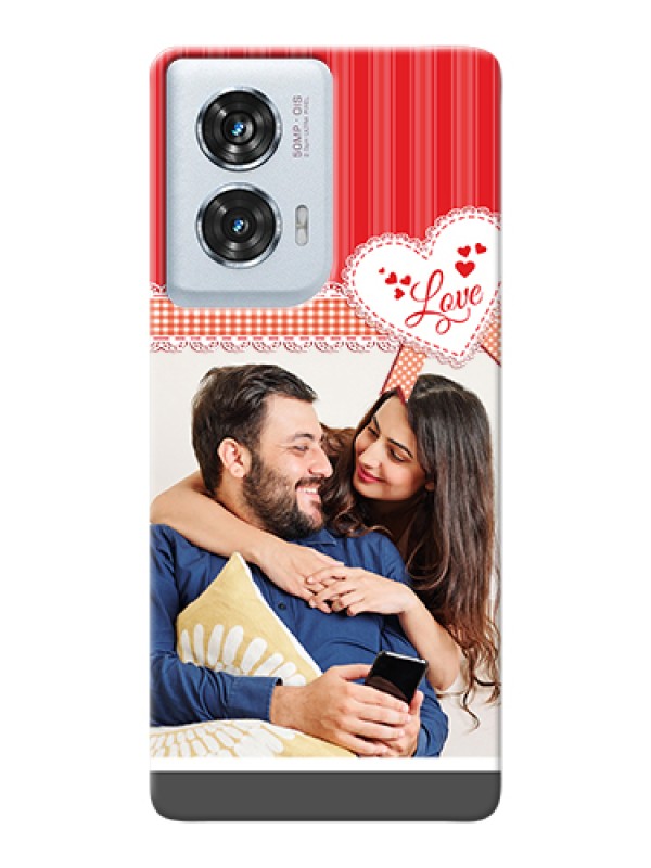 Custom Motorola Edge 50 Fusion Custom Hard Phone Case - Red Love Pattern Design