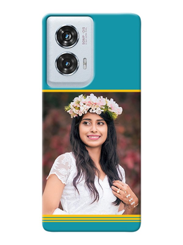 Custom Motorola Edge 50 Fusion Custom Hard Phone Case - Yellow & Blue Design