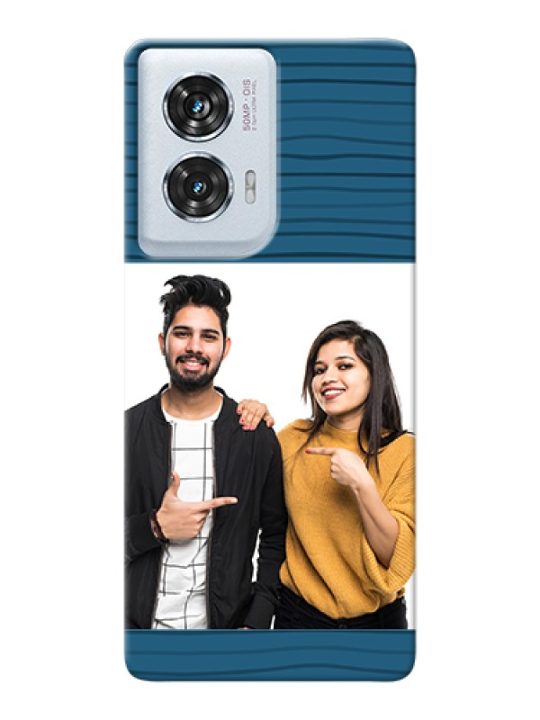 Custom Motorola Edge 50 Fusion Custom Hard Phone Case - Blue Pattern Cover Design