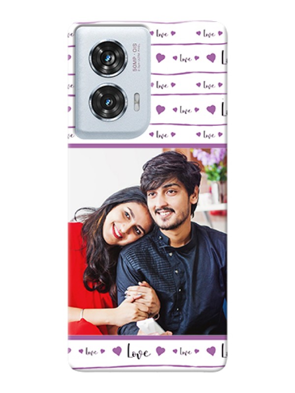 Custom Motorola Edge 50 Fusion Custom Hard Phone Case - Couples Heart Design