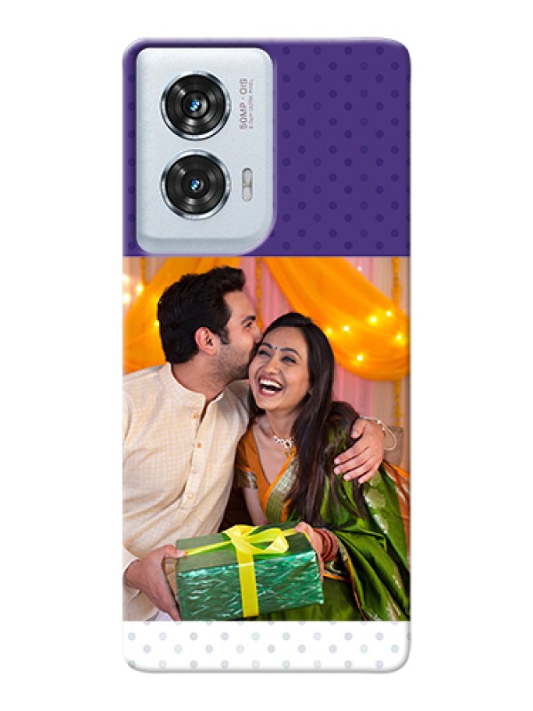 Custom Motorola Edge 50 Fusion Custom Hard Phone Case - Violet Colored Pattern Design