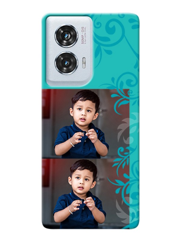 Custom Motorola Edge 50 Fusion Custom Hard Phone Case - With Photo And Green Floral Design