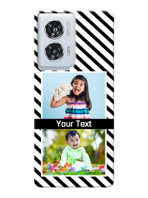 Custom Motorola Edge 50 Fusion Custom Hard Phone Case - Black And White Stripes Design