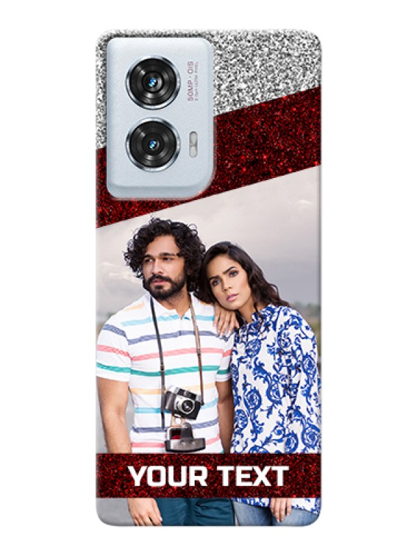 Custom Motorola Edge 50 Fusion Custom Hard Phone Case - Image Holder With Glitter Strip Design