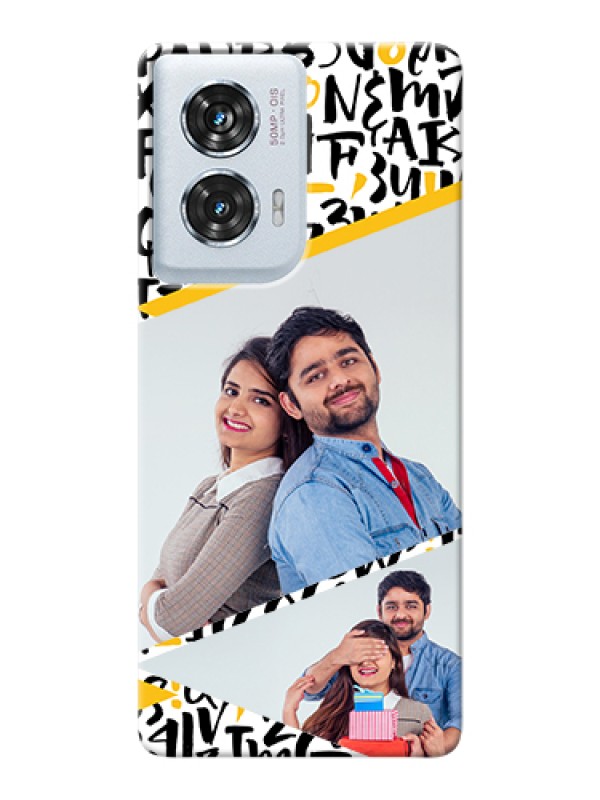 Custom Motorola Edge 50 Fusion Custom Hard Phone Case - Letters Pattern Design