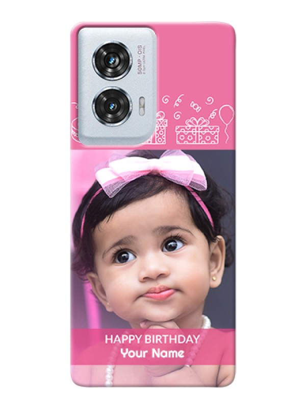 Custom Motorola Edge 50 Fusion Custom Hard Phone Case - With Birthday Line Art Design