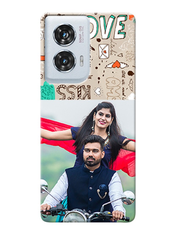 Custom Motorola Edge 50 Fusion Custom Hard Phone Case - Love Doodle Pattern