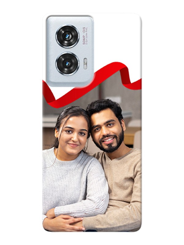 Custom Motorola Edge 50 Fusion Custom Hard Phone Case - Red Ribbon Frame Design