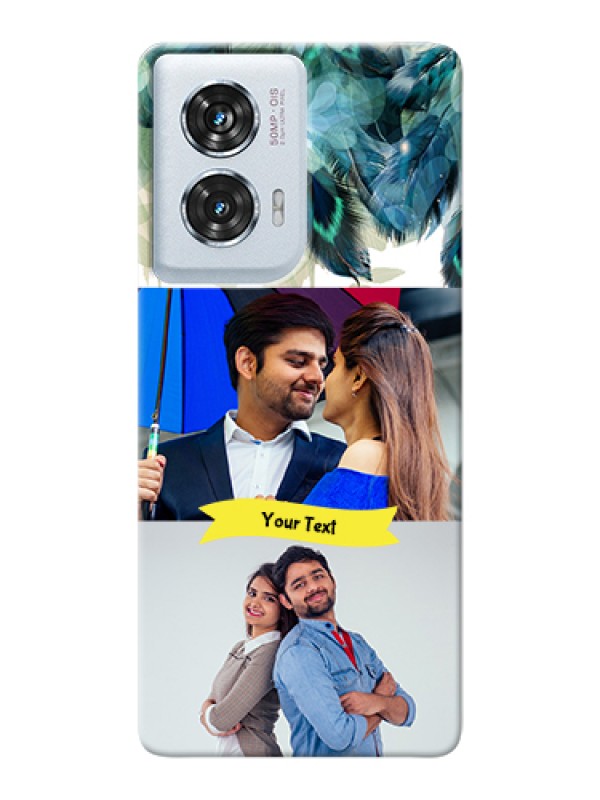 Custom Motorola Edge 50 Fusion Custom Hard Phone Case - Image With Boho Peacock Feather Design