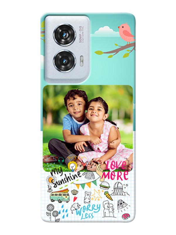 Custom Motorola Edge 50 Fusion Custom Hard Phone Case - Doodle Love Design