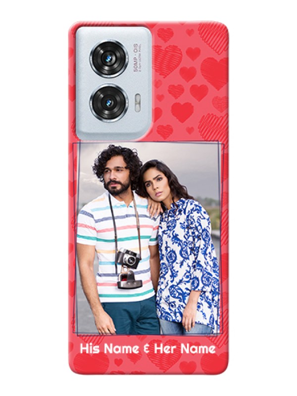 Custom Motorola Edge 50 Fusion Custom Hard Phone Case - With Red Heart Symbols Design