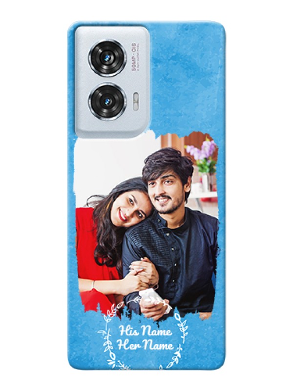 Custom Motorola Edge 50 Fusion Custom Hard Phone Case - Blue Color Vintage Design