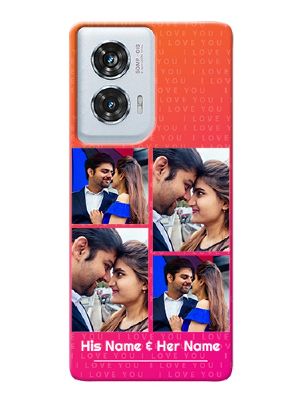 Custom Motorola Edge 50 Fusion Custom Hard Phone Case - I Love You Pink Design