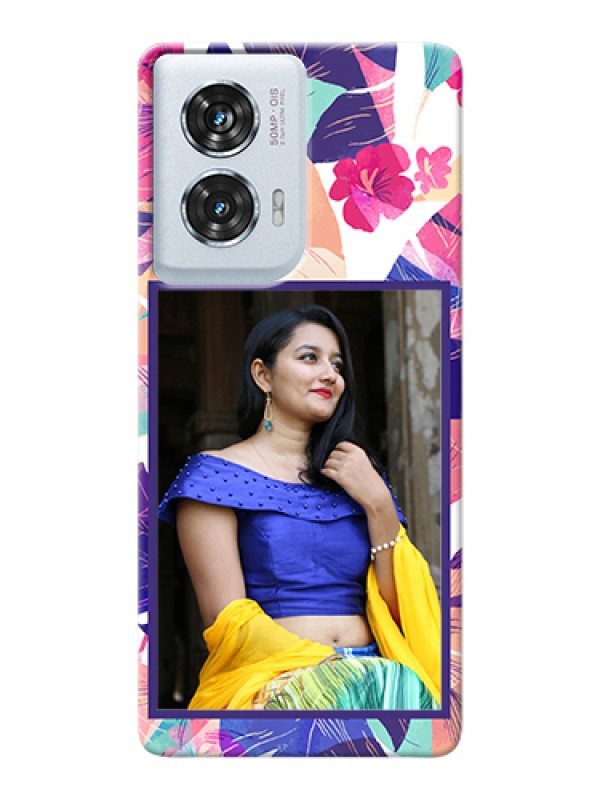 Custom Motorola Edge 50 Fusion Custom Hard Phone Case - Abstract Floral Design