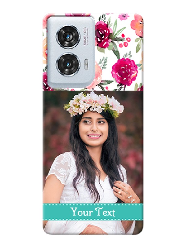 Custom Motorola Edge 50 Fusion Custom Hard Phone Case - Water Colors Floral Design