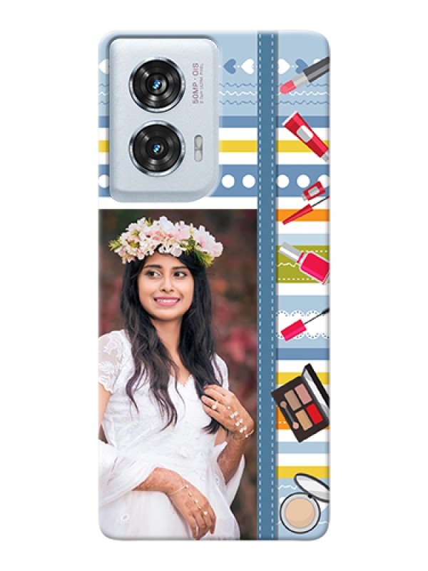 Custom Motorola Edge 50 Fusion Custom Hard Phone Case - Makeup Icons Design