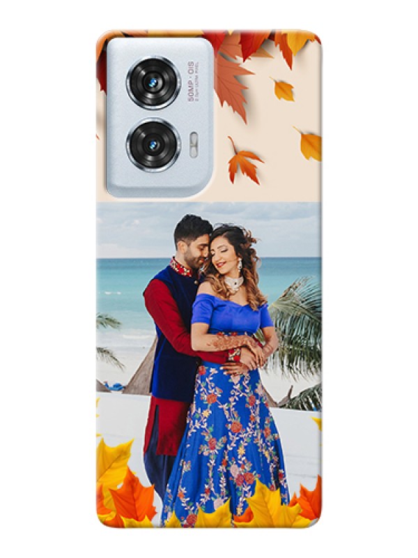 Custom Motorola Edge 50 Fusion Custom Hard Phone Case - Autumn Maple Leaves Design