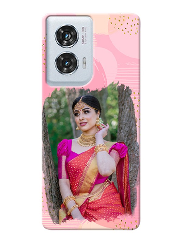 Custom Motorola Edge 50 Fusion Custom Hard Phone Case - Gold Glitter Splash Design