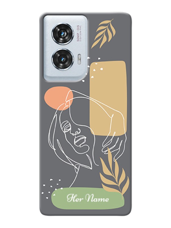 Custom Motorola Edge 50 Fusion Custom Hard Phone Case - Gazing Woman Line Art Design