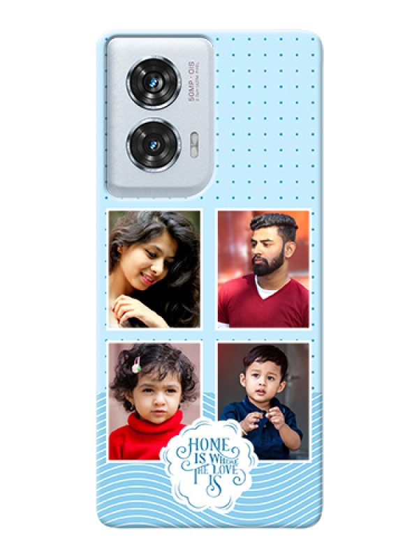 Custom Motorola Edge 50 Fusion Custom Hard Phone Case - Cute Love Quote With 4 Pic Upload Design
