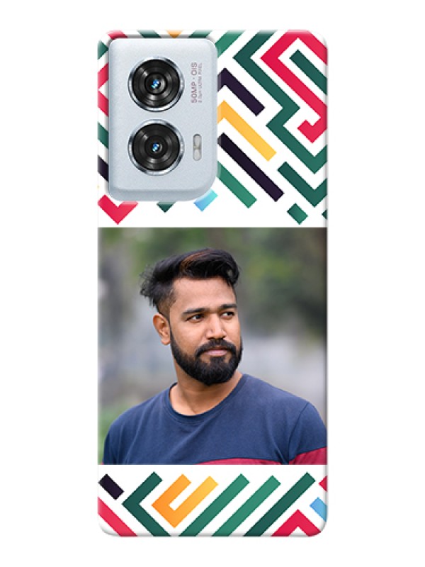 Custom Motorola Edge 50 Fusion Custom Hard Phone Case - Colorful Maze Pattern Design