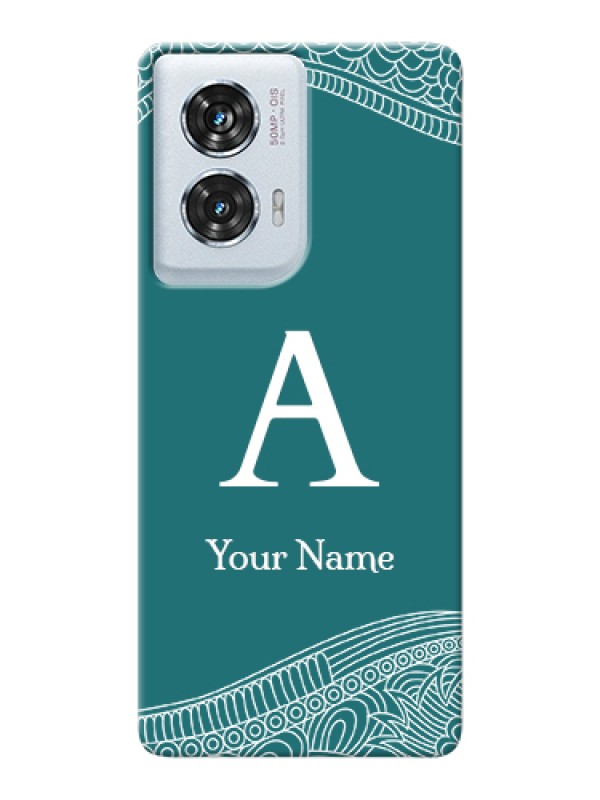 Custom Motorola Edge 50 Fusion Custom Hard Phone Case - Line Art Pattern With Custom Name Design