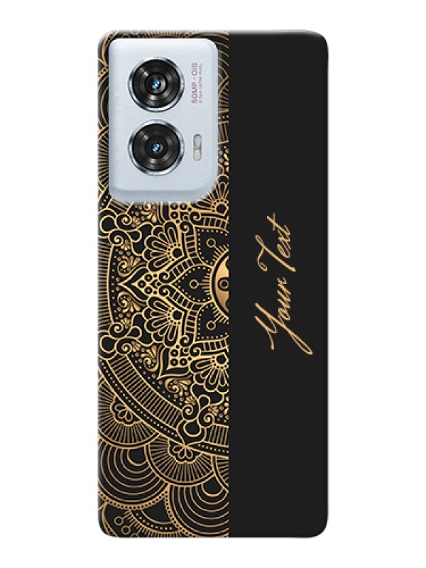 Custom Motorola Edge 50 Fusion Custom Hard Phone Case - Mandala Art With Custom Text Design