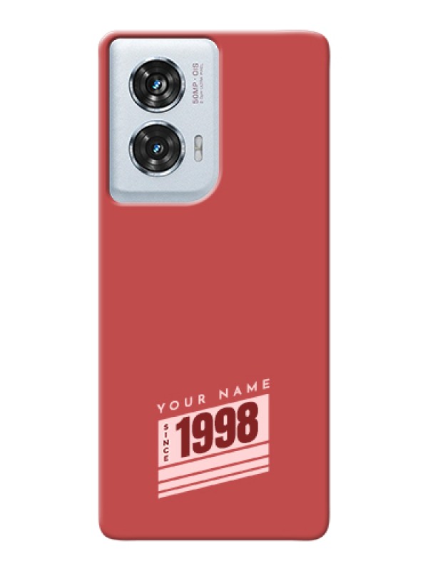 Custom Motorola Edge 50 Fusion Custom Hard Phone Case - Red Custom Year Of Birth Design