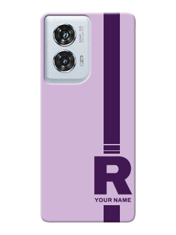 Custom Motorola Edge 50 Fusion Custom Hard Phone Case - Simple Dual Tone Stripe With Name Design