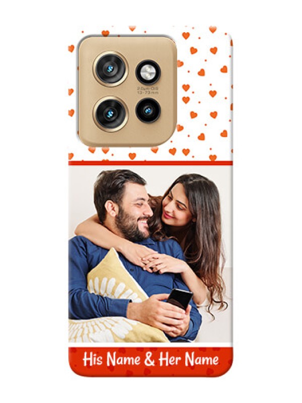 Custom Motorola Edge 50 Neo Phone Back Covers: Orange Love Symbol Design