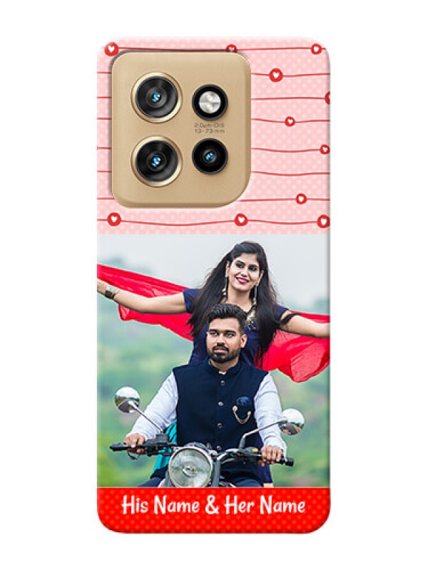 Custom Motorola Edge 50 Neo Custom Phone Cases: Red Pattern Case Design