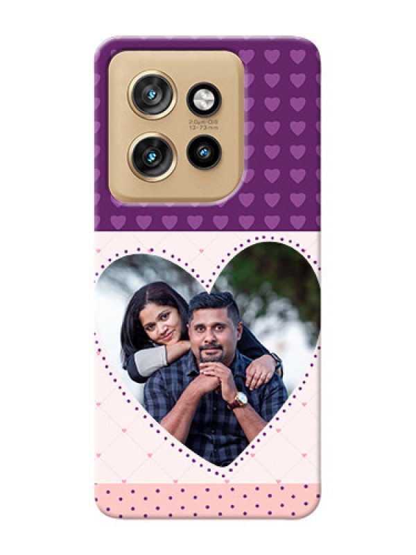 Custom Motorola Edge 50 Neo Mobile Back Covers: Violet Love Dots Design