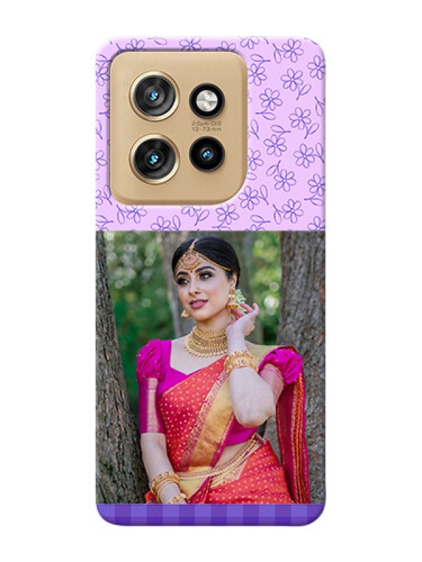 Custom Motorola Edge 50 Neo Mobile Cases: Purple Floral Design