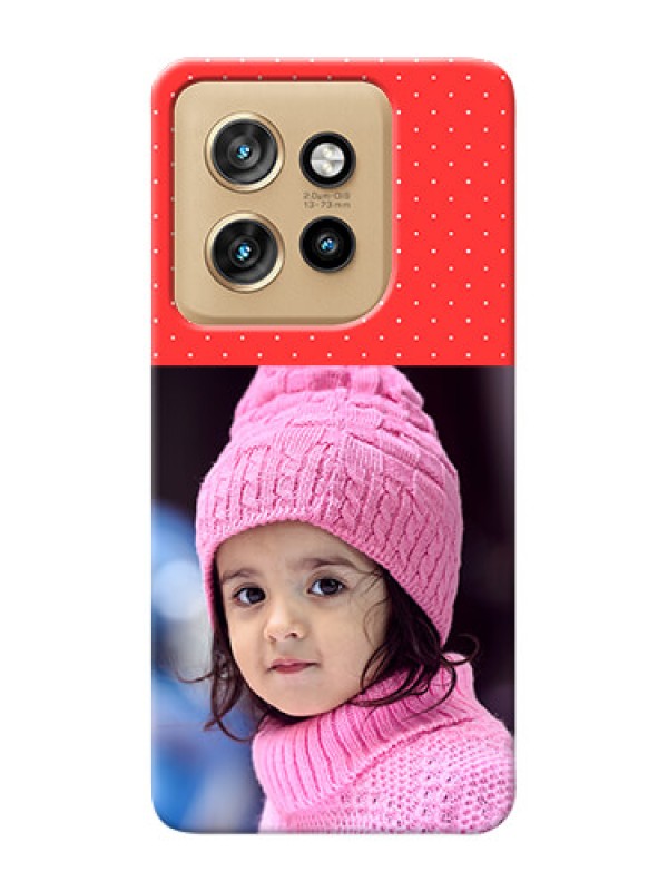 Custom Motorola Edge 50 Neo personalised phone covers: Red Pattern Design