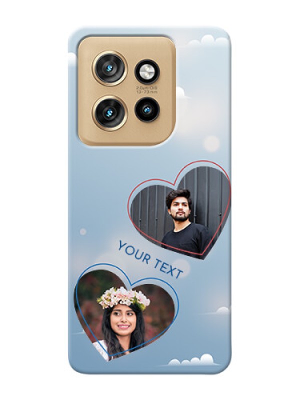 Custom Motorola Edge 50 Neo Phone Cases: Blue Color Couple Design