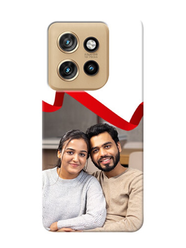 Custom Motorola Edge 50 Neo custom phone cases: Red Ribbon Frame Design