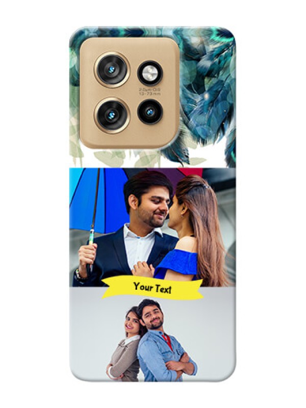 Custom Motorola Edge 50 Neo Phone Cases: Image with Boho Peacock Feather Design