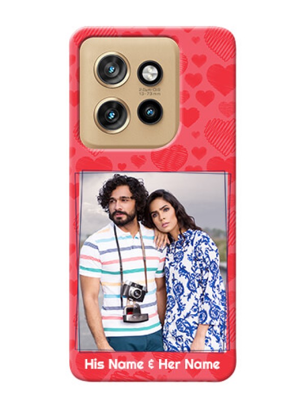 Custom Motorola Edge 50 Neo Mobile Back Covers: with Red Heart Symbols Design