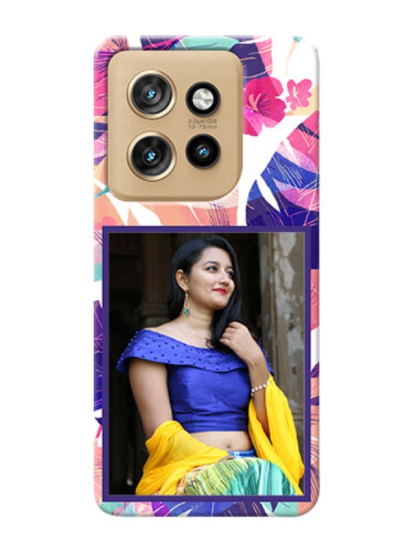 Custom Motorola Edge 50 Neo Personalised Phone Cases: Abstract Floral Design