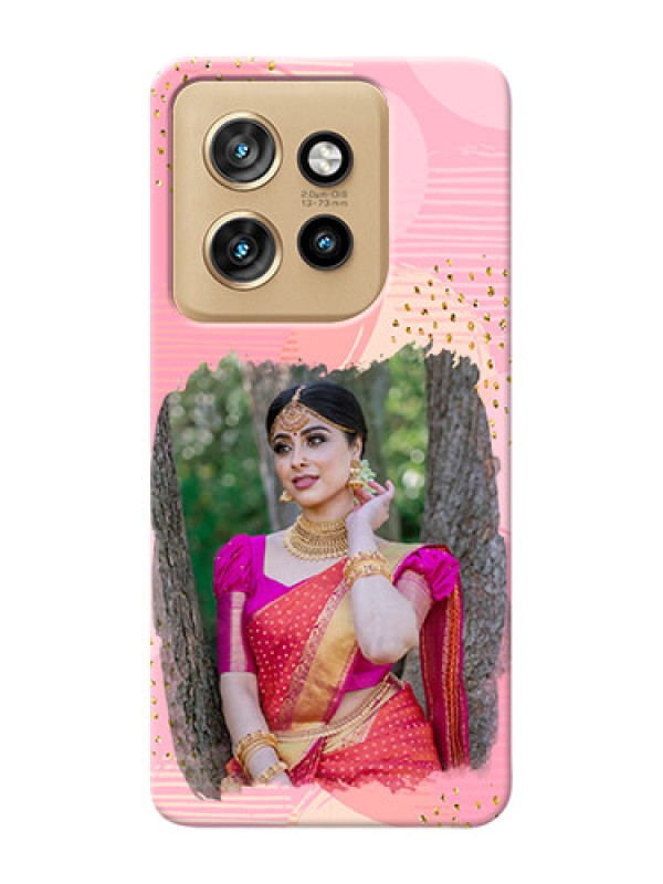 Custom Motorola Edge 50 Neo Phone Covers for Girls: Gold Glitter Splash Design