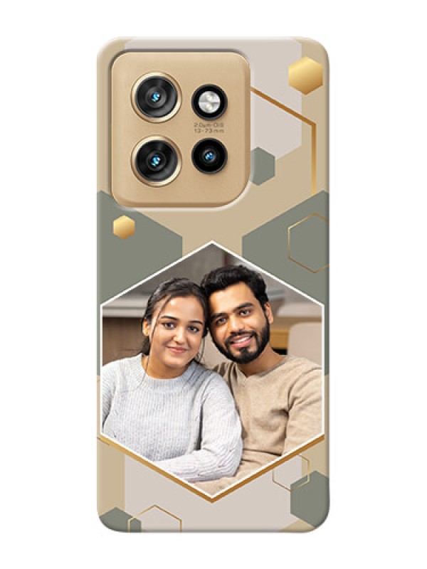 Custom Motorola Edge 50 Neo Photo Printing on Case with Stylish Hexagon Pattern Design