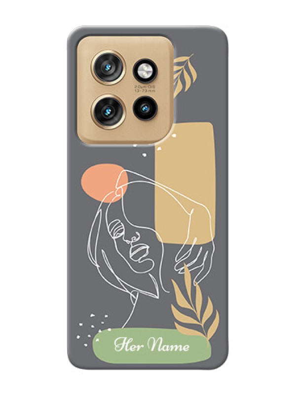 Custom Motorola Edge 50 Neo Custom Phone Case with Gazing Woman line art Design