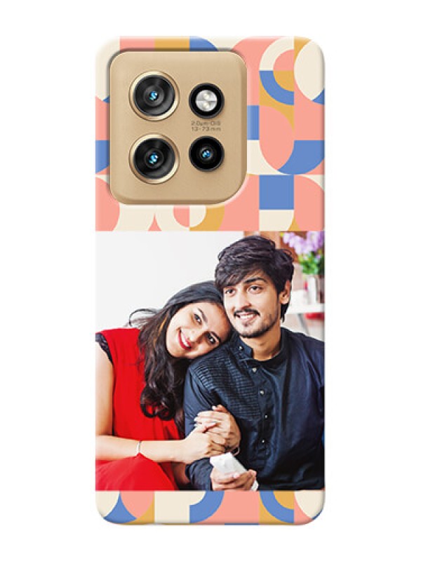 Custom Motorola Edge 50 Neo Photo Printing on Case with Semicircle Maze Pattern Design