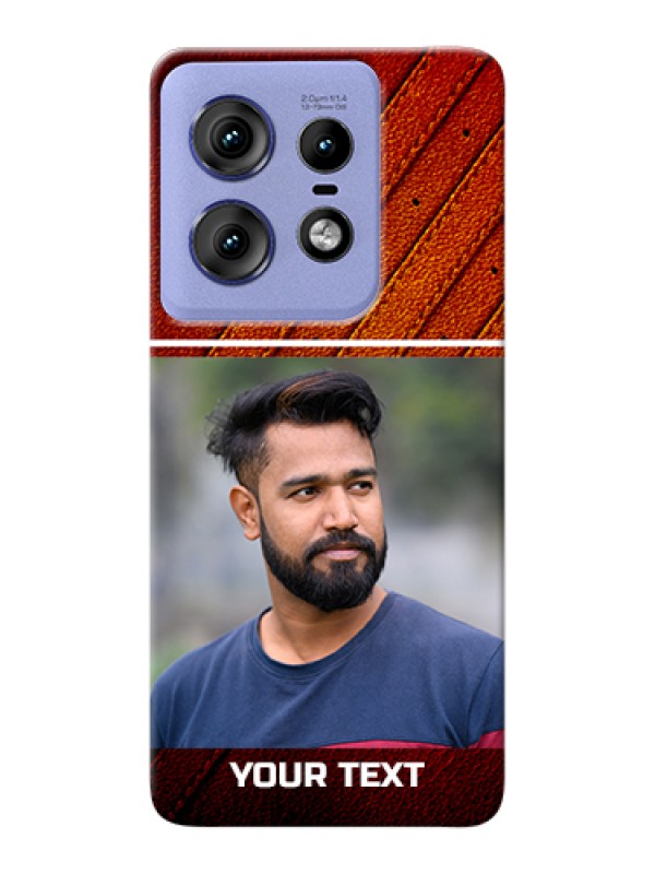 Custom Motorola Edge 50 Pro 5G Custom Hard Phone Case - Leather Phone Case Design