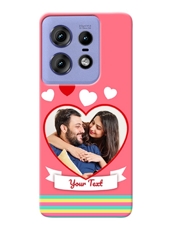 Custom Motorola Edge 50 Pro 5G Custom Hard Phone Case - Love Shapes Doodle Design